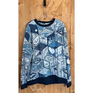Super Massive Sweatshirt XL Blue Psychedelic Geometric Skull Eye Streetwear